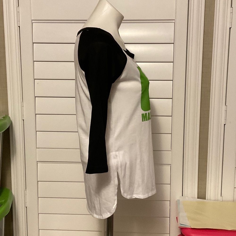 2kuhl Kids Raglan Shirt - Black, White, Green, and Orange - Picture 2 of 8